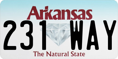 AR license plate 231WAY