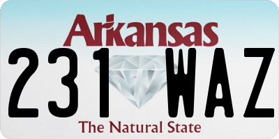 AR license plate 231WAZ