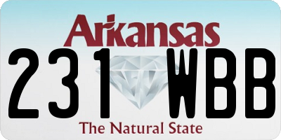 AR license plate 231WBB