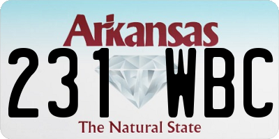 AR license plate 231WBC