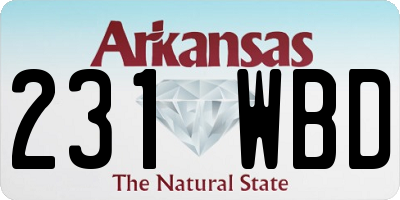AR license plate 231WBD