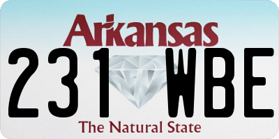 AR license plate 231WBE