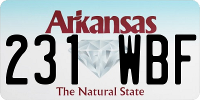 AR license plate 231WBF