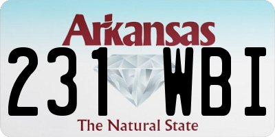 AR license plate 231WBI