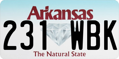 AR license plate 231WBK