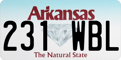 AR license plate 231WBL