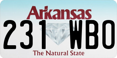 AR license plate 231WBO