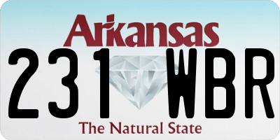AR license plate 231WBR