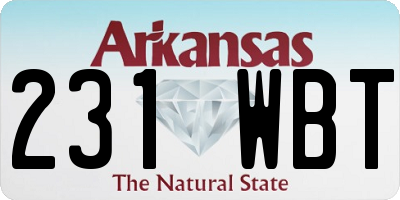 AR license plate 231WBT