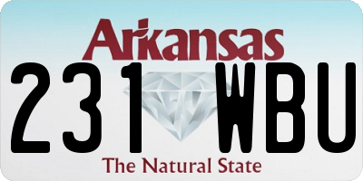 AR license plate 231WBU