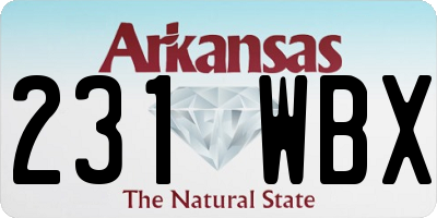 AR license plate 231WBX