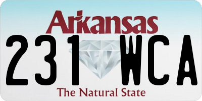 AR license plate 231WCA