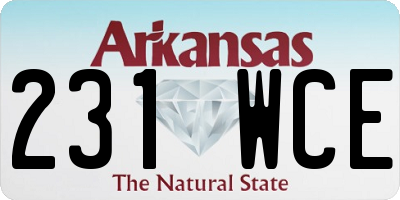 AR license plate 231WCE