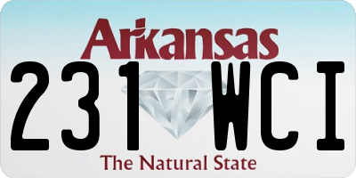 AR license plate 231WCI
