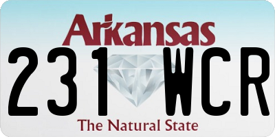 AR license plate 231WCR