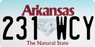 AR license plate 231WCY
