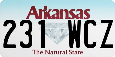 AR license plate 231WCZ