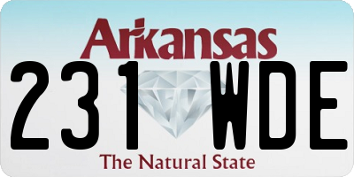 AR license plate 231WDE