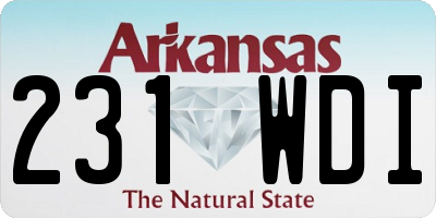 AR license plate 231WDI