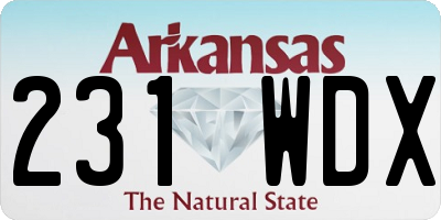 AR license plate 231WDX