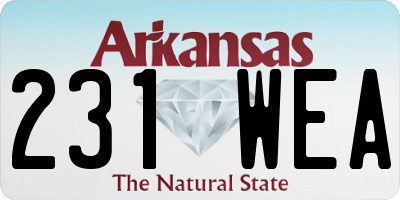AR license plate 231WEA