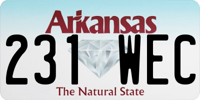 AR license plate 231WEC