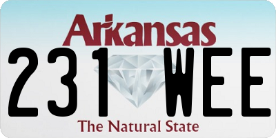 AR license plate 231WEE