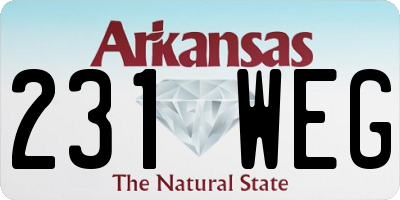 AR license plate 231WEG