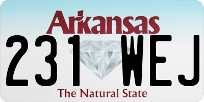 AR license plate 231WEJ