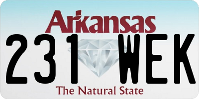 AR license plate 231WEK