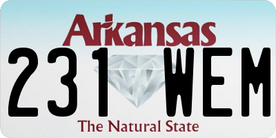 AR license plate 231WEM