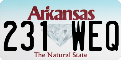 AR license plate 231WEQ