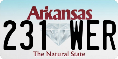 AR license plate 231WER