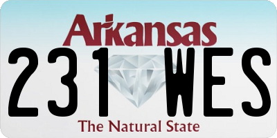 AR license plate 231WES