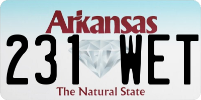 AR license plate 231WET