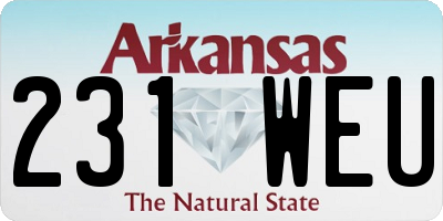 AR license plate 231WEU