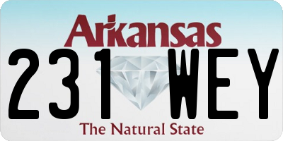 AR license plate 231WEY