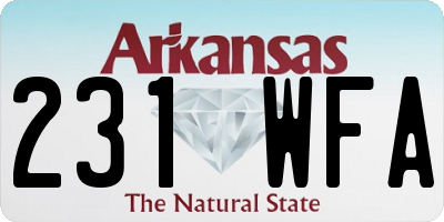 AR license plate 231WFA