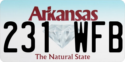 AR license plate 231WFB
