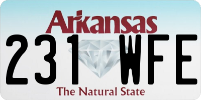 AR license plate 231WFE