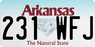 AR license plate 231WFJ