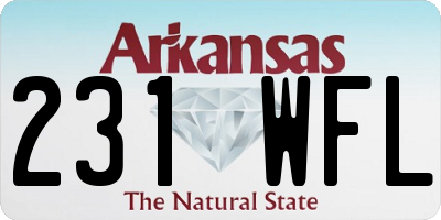 AR license plate 231WFL