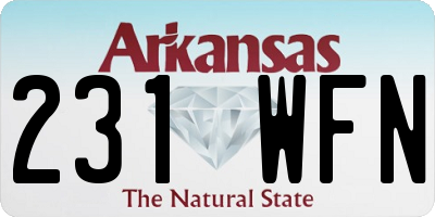 AR license plate 231WFN