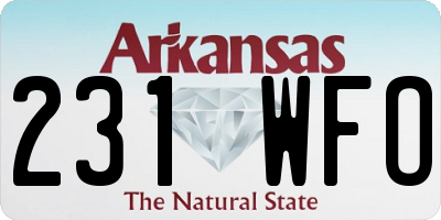 AR license plate 231WFO