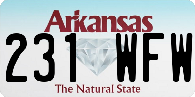 AR license plate 231WFW