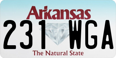 AR license plate 231WGA