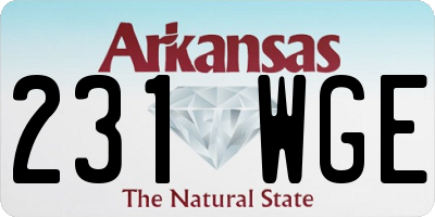 AR license plate 231WGE