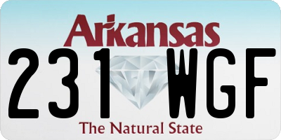 AR license plate 231WGF