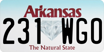 AR license plate 231WGO