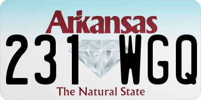 AR license plate 231WGQ